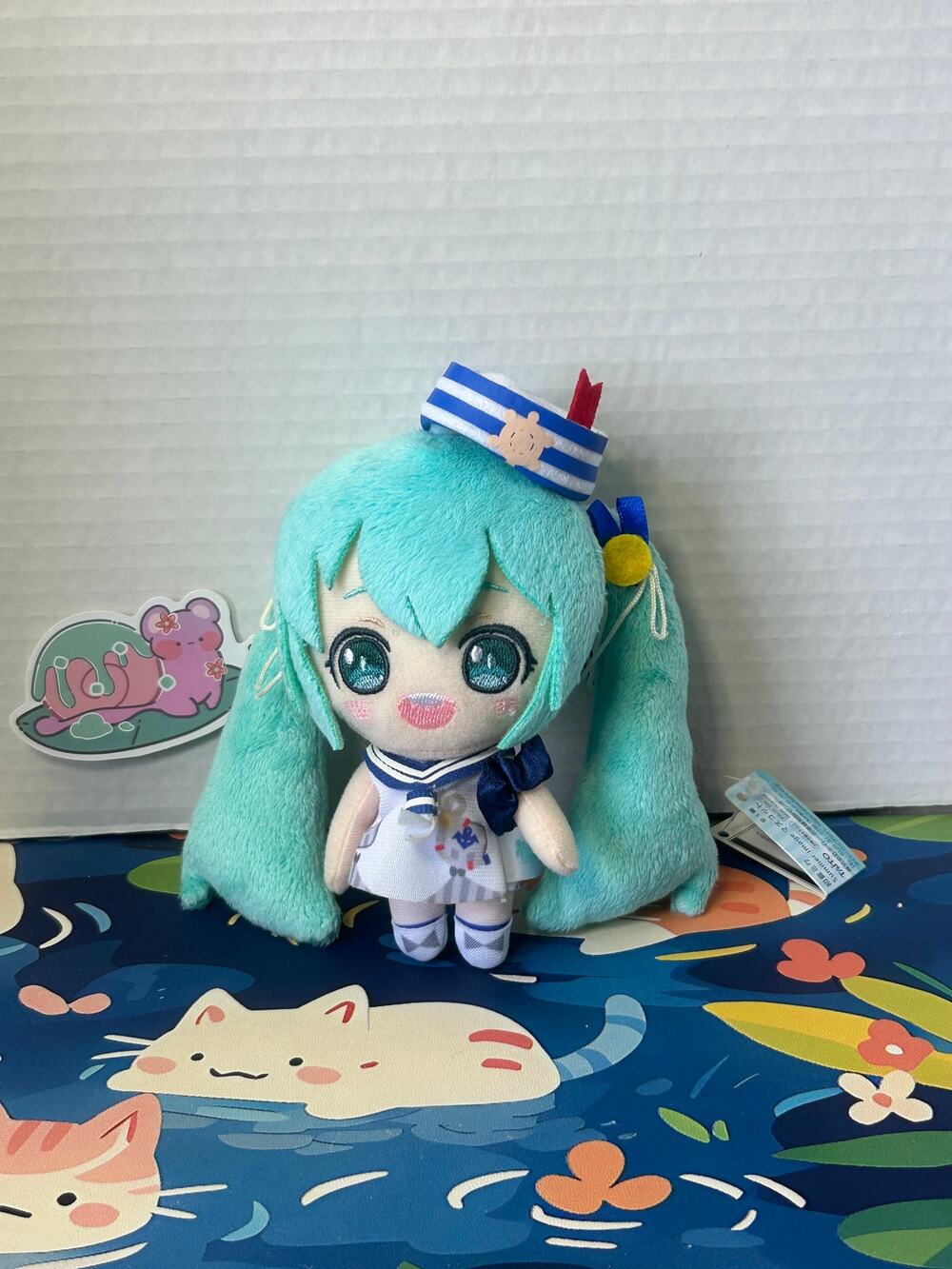 Hatsune Miku Vocaloid Mascot Sailor Hat Plush Keychain Charm Summer